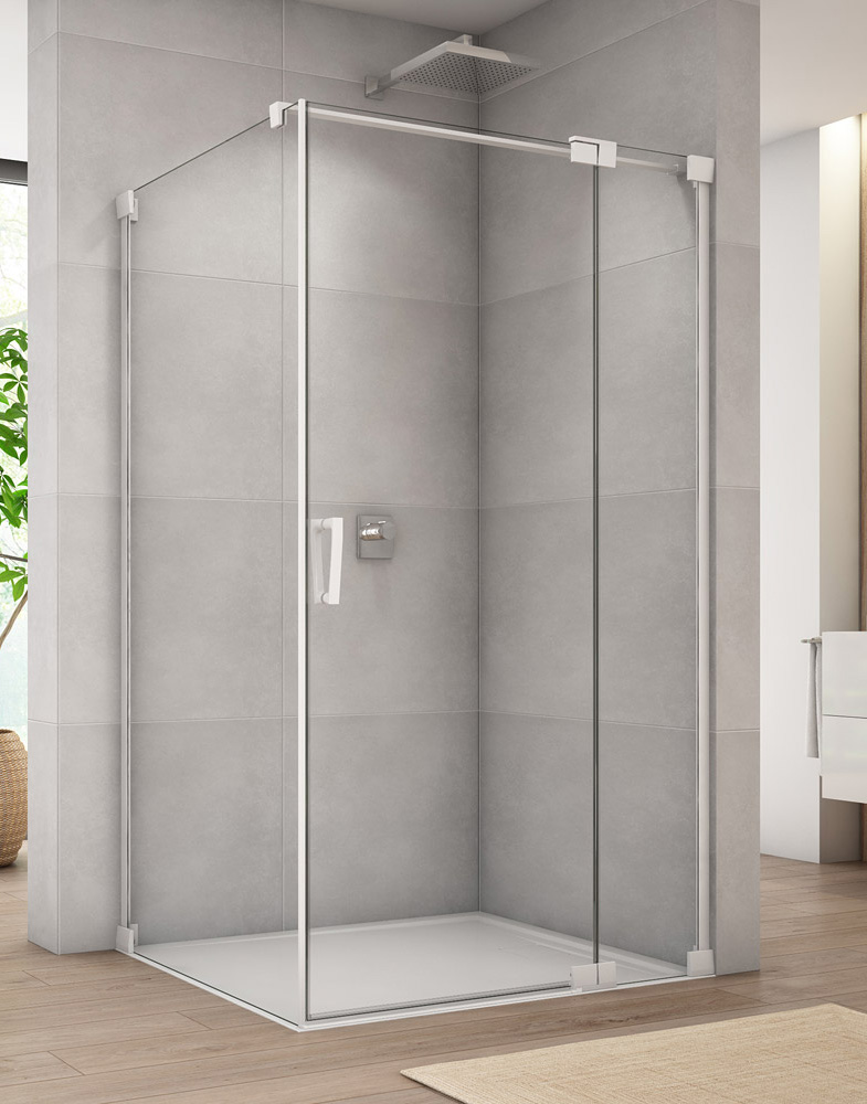 SanSwiss Cadura CA13+CAT1 Kabina Prysznicowa Biała P 75x120 cm Szkło Przezroczyste (CA13D0750907+CAT11200907)